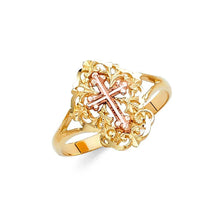 Load image into Gallery viewer, 14K Two Tone 15mm Cross Ring - silverdepot