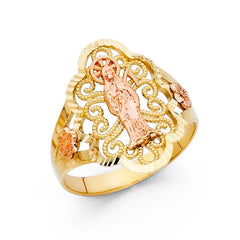 14K Two Tone 20mm Assorted Fancy Ring