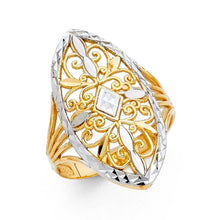 Load image into Gallery viewer, 14K Two Tone 25mm Assorted Fancy Ring - silverdepot