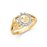 14K Two Tone 10mm Assorted Fancy Ring