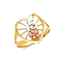 Load image into Gallery viewer, 14K Tri Color 15mm 15 Years Ring - silverdepot
