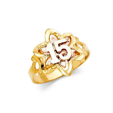 Load image into Gallery viewer, 14K Tri Color 15mm 15 Years Ring - silverdepot