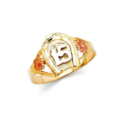 14K Tri Color 11mm 15 Years Ring - silverdepot