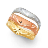 14K Tri Color 18mm Semanario Ring