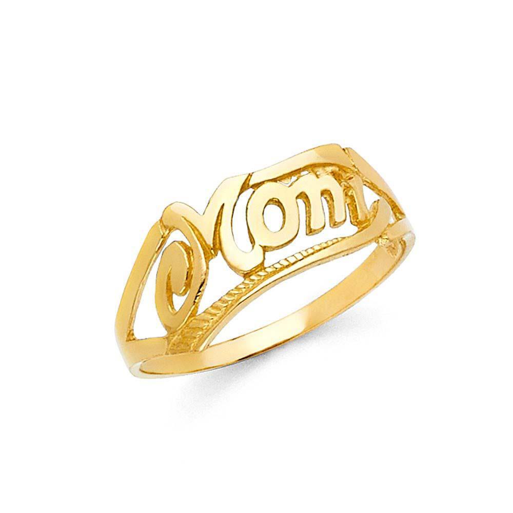 14K Yellow Gold Mom Ring