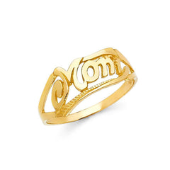 14K Yellow Gold Mom Ring