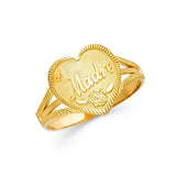 14K Yellow Gold CZ Rings and Mother Semanario Ring