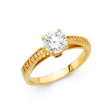 Load image into Gallery viewer, 14K Yellow CZ Engagement Ring
