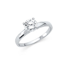Load image into Gallery viewer, 14K White CZ Engagement Ring