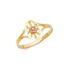 Load image into Gallery viewer, 14K Tri Color 10mm Assorted Fancy Flower Ring - silverdepot