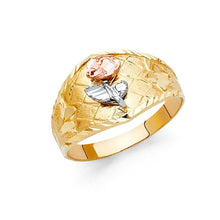 Load image into Gallery viewer, 14K Tri Color 11mm Assorted Fancy Flower Ring - silverdepot