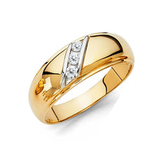Load image into Gallery viewer, 14K Yellow Gold Round 7mm CZ Men's Wedding Band