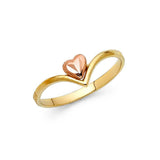 14K Two Tone 7mm Fancy Heart Ring