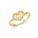 14K Yellow Gold CZ Fancy Ring