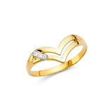 14K Yellow Gold 8mm Clear CZ Fancy Ring