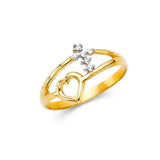 14K Yellow Gold 10mm Clear CZ Fancy Ring