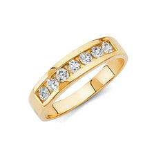 Load image into Gallery viewer, 14K Yellow Gold Round 5mm CZ Men's Band