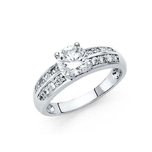 Load image into Gallery viewer, 14K White Gold 4mm CZ Engagement Ring