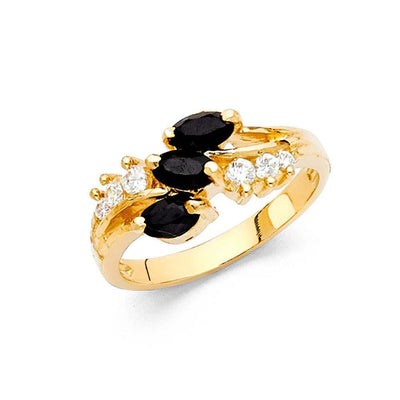 14K Yellow Gold CZ Rings and Mother Semanario Ring - silverdepot