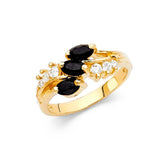 14K Yellow Gold CZ Rings and Mother Semanario Ring