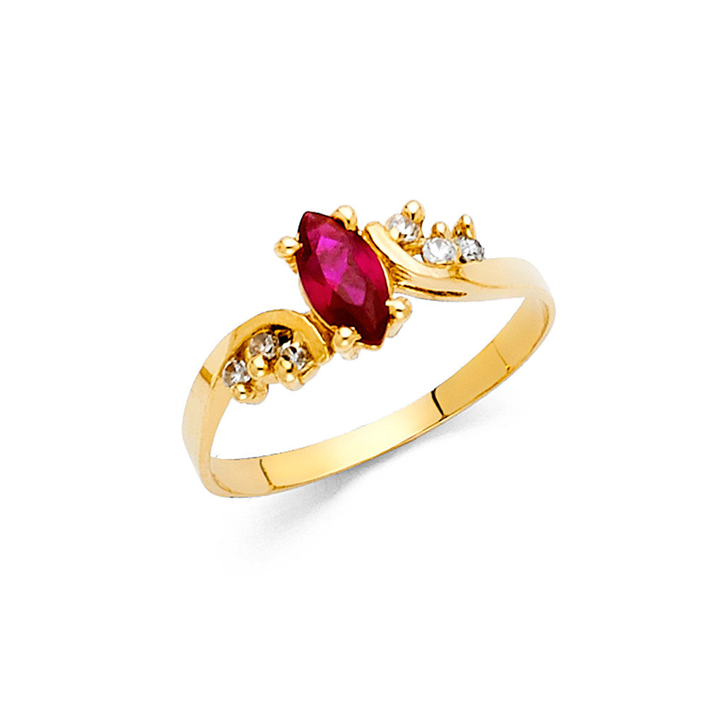 14K Yellow LADIES CZ Ring 1.3grams