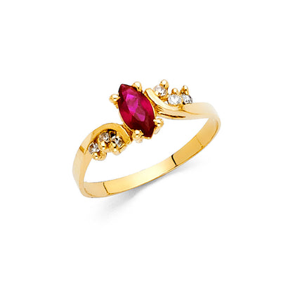 14K Yellow LADIES CZ Ring 1.3grams
