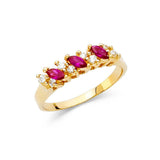 14K Yellow Gold CZ Rings and Mother Semanario Ring