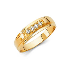 Load image into Gallery viewer, 14K Yellow Gold Round 6mm CZ Men's Band
