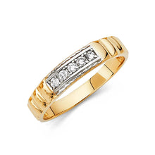 Load image into Gallery viewer, 14K Two Tone Gold Round 5mm CZ Men's Band