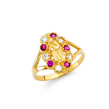 Load image into Gallery viewer, 14K Yellow CZ GUADALUPE BABIES Ring 1.4grams