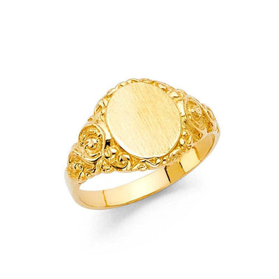 14K Yellow Gold 11mm Plain Ring - silverdepot