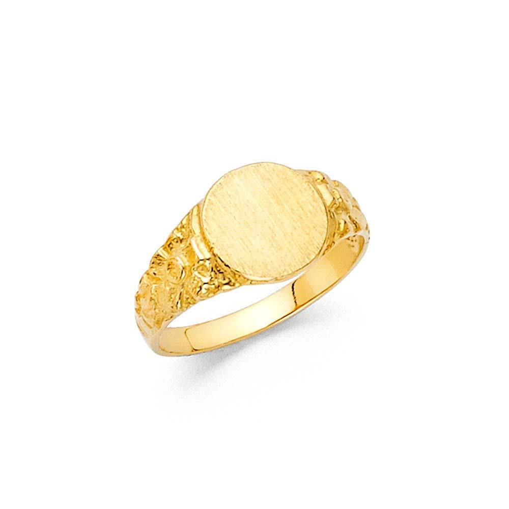 14K Yellow Gold 8mm CZ Babies Ring - silverdepot