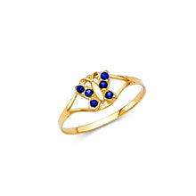 Load image into Gallery viewer, 14K Yellow Gold Blue CZ SEP Birth Stone Babies Ring - silverdepot