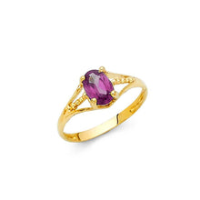 Load image into Gallery viewer, 14K Yellow Gold Purple CZ JUN Birth Stone Babies Ring - silverdepot