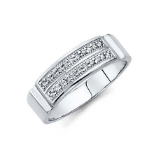 Load image into Gallery viewer, 14K White Gold Round 6mm CZ Men's Band