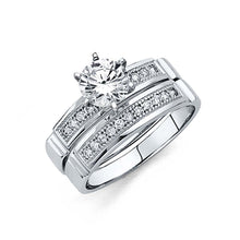 Load image into Gallery viewer, 14K White Gold Round 3mm CZ Engagement Ring
