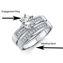 Load image into Gallery viewer, 14K White Gold Round 3mm CZ Ladies Wedding Ring--Wedding Band And Engagement Ring are sold Separately