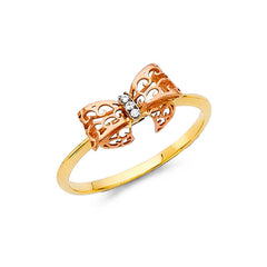 14K Yellow Gold CZ Fancy Ring