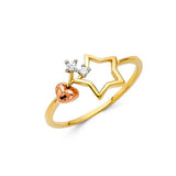 14K Yellow Gold CZ Fancy Ring