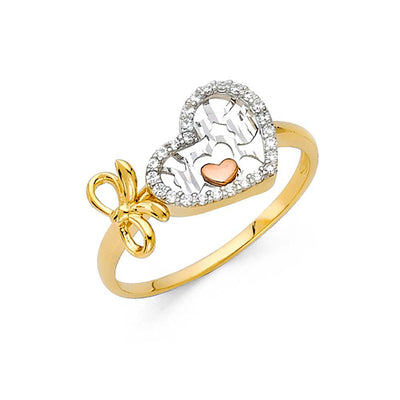 14K Yellow Gold CZ Fancy Ring