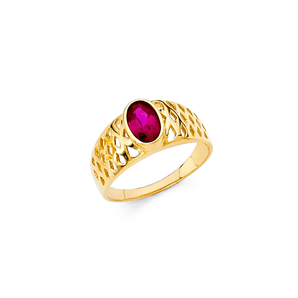 14K Yellow CZ BABIES Ring 0.9grams
