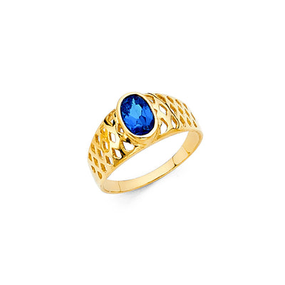 14K Yellow CZ BABIES Ring 0.9grams