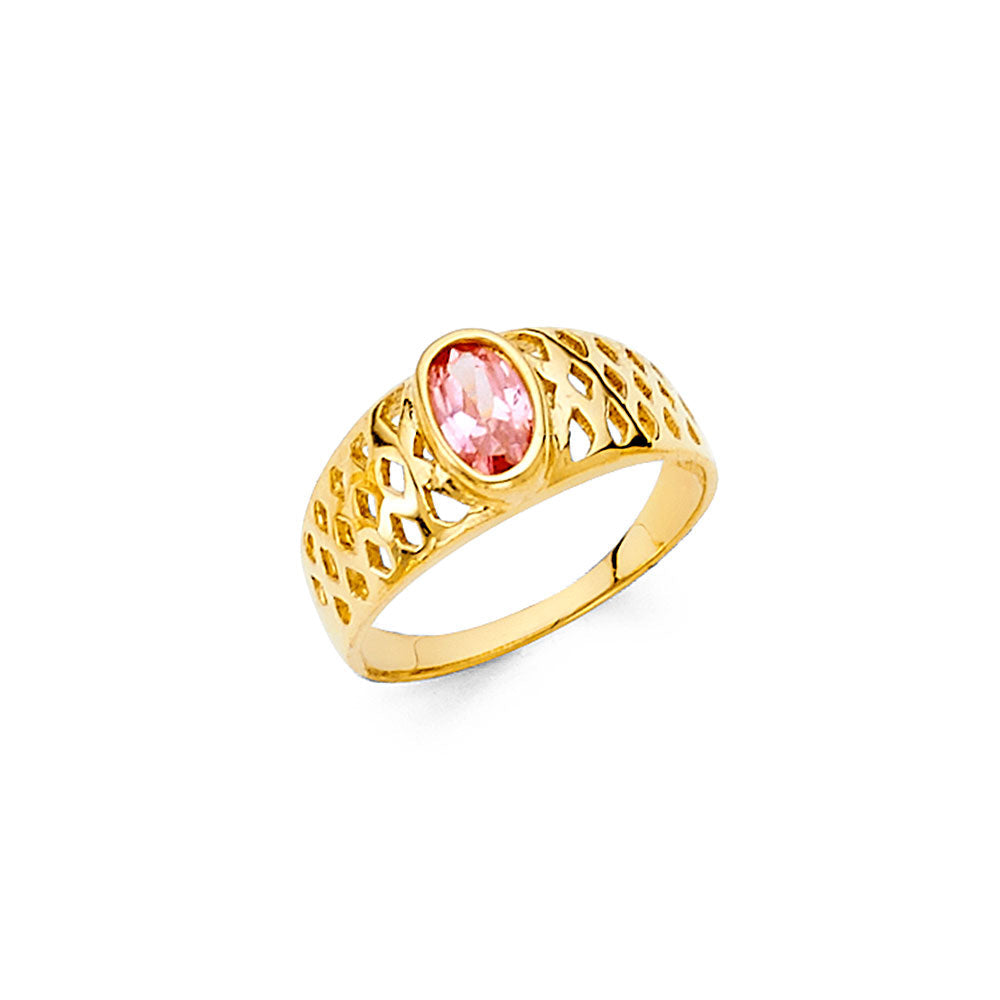 14K Yellow CZ BABIES Ring 0.9grams