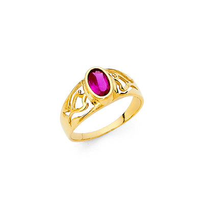 14K Yellow CZ BABIES Ring 0.9grams