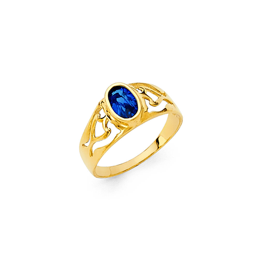 14K Yellow CZ BABIES Ring 0.9grams