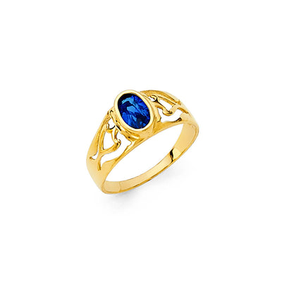 14K Yellow CZ BABIES Ring 0.9grams