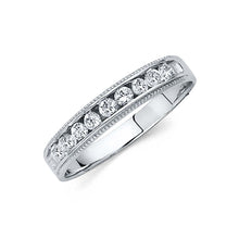Load image into Gallery viewer, 14K White Gold Round 4mm CZ Men's Band