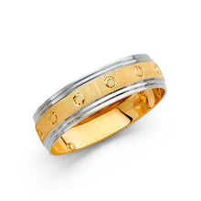 Load image into Gallery viewer, 14K Two Tone Gold 6mm Fancy DC Men's Wedding Band