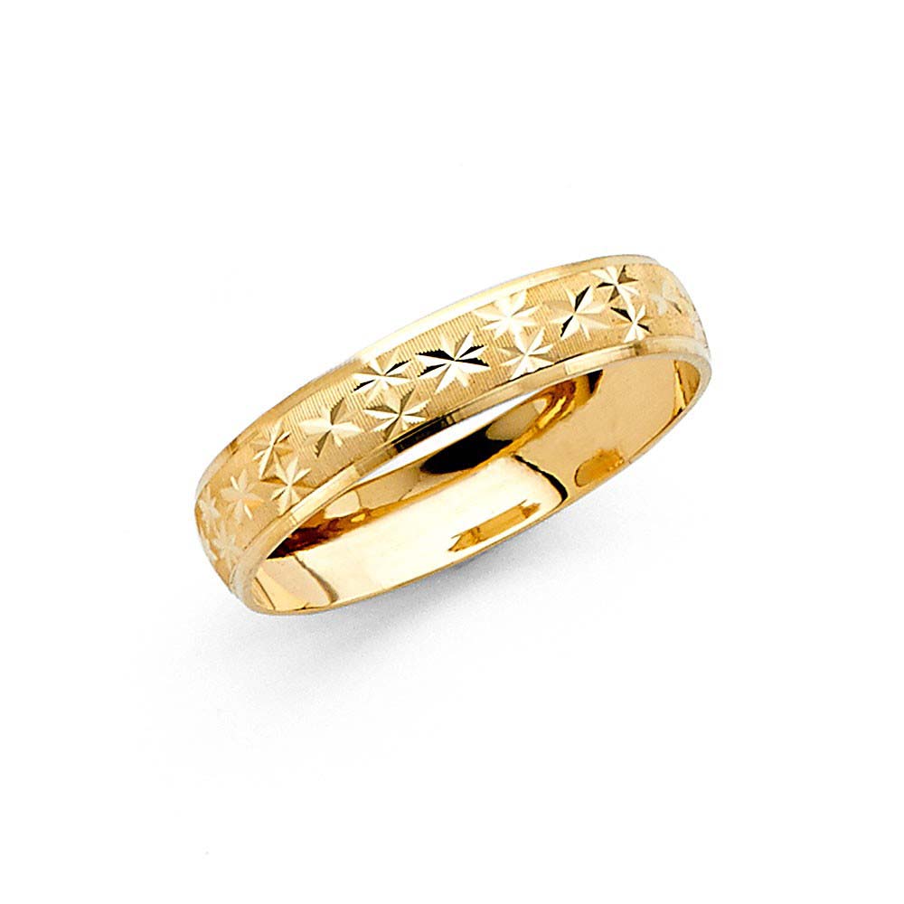 14K Yellow Gold 4mm DC Ladies Wedding Band