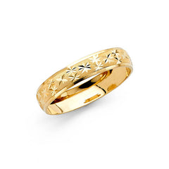 14K Yellow Gold 4mm DC Ladies Wedding Band